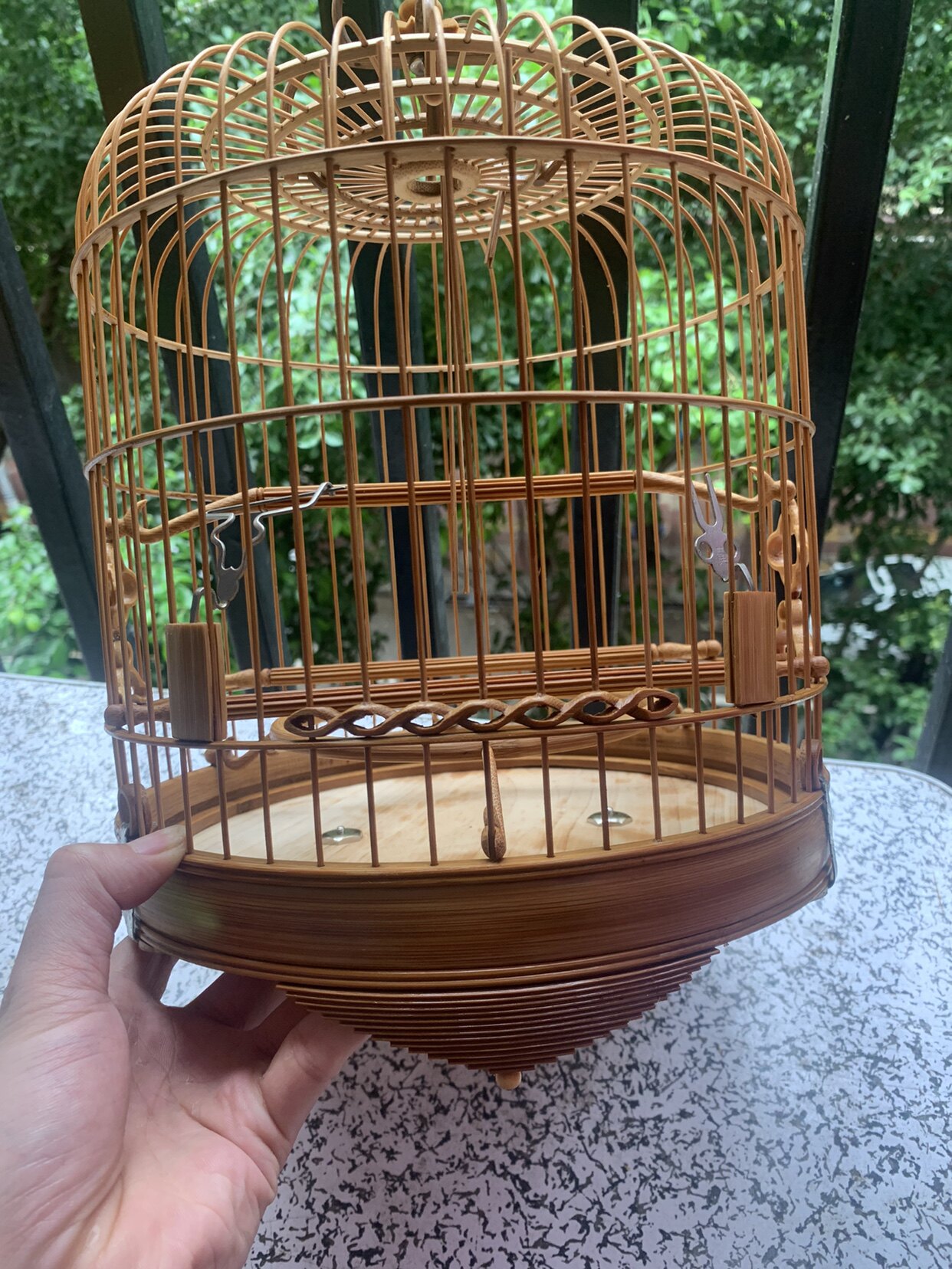 鳥籠 秀眼江南籠 廣式繡眼鳥籠線腳鎖鍊門絲