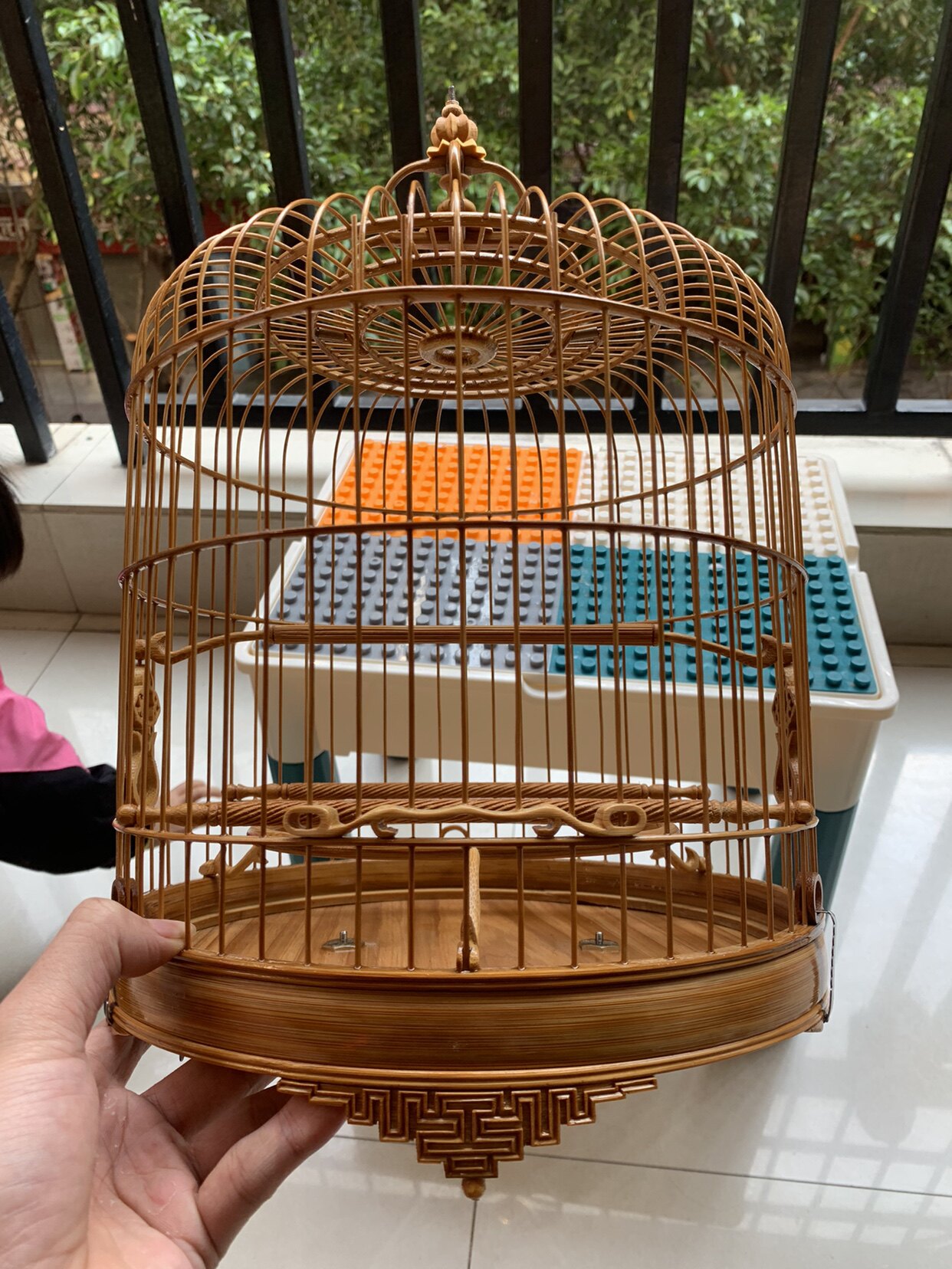 廣式繡眼鳥籠線腳鎖鍊門絲距1.2支粗1.5養籠老竹波籠