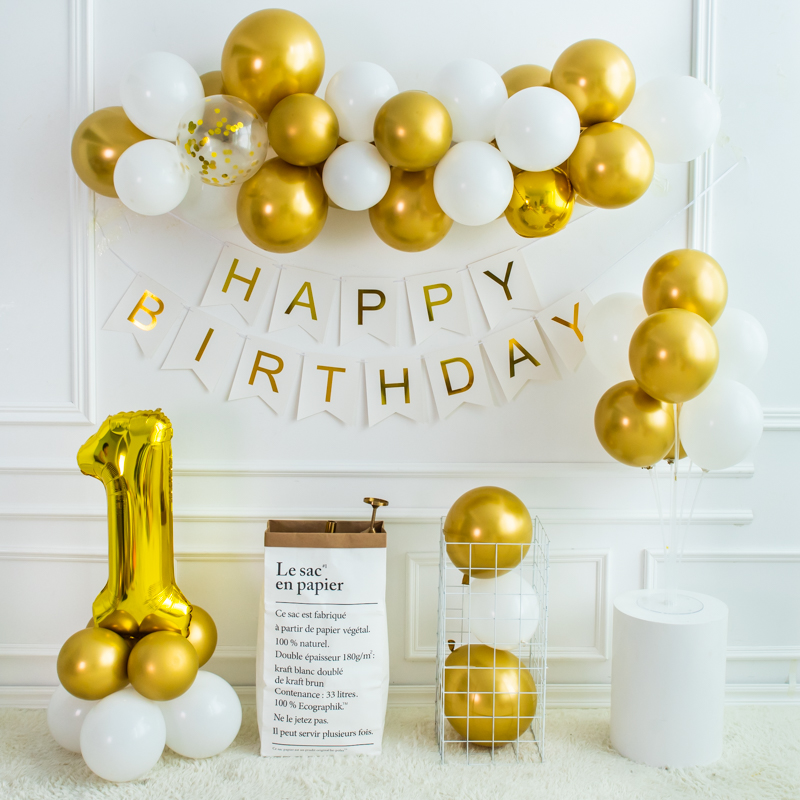 Net red ins baby birthday decoration decoration balloon children's theme boys and girls body background wall 123