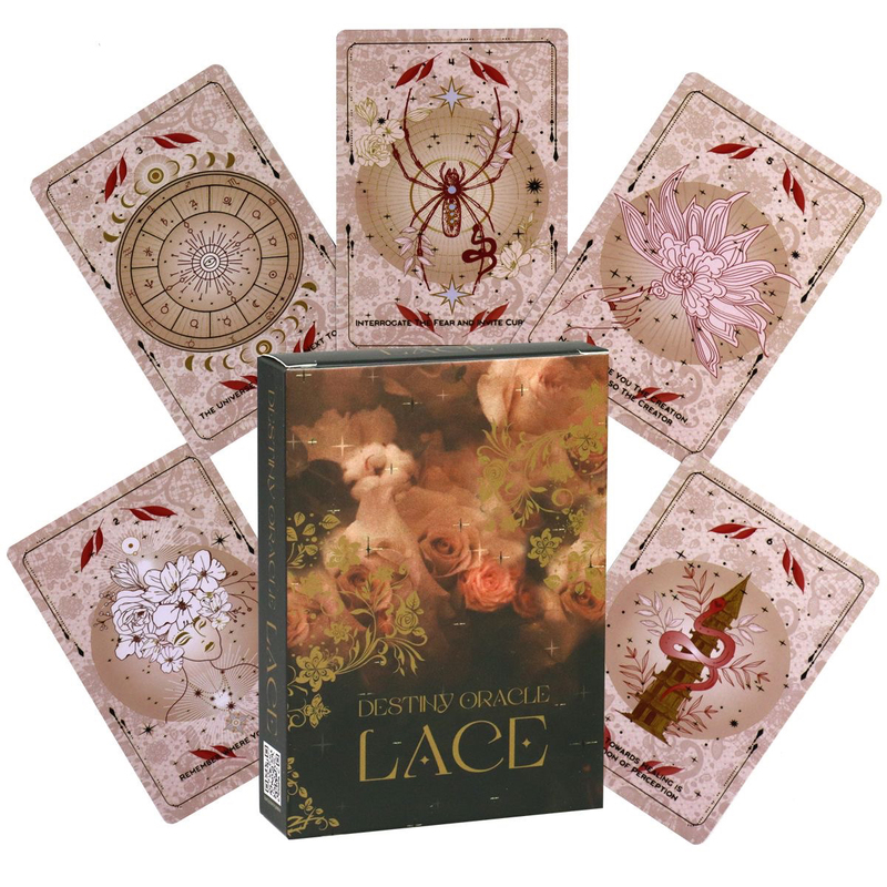 The Destiny Lace Oracle Cards with a Free Chinese Digital Guide, 53 Cards