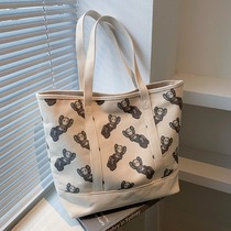 Mass handbag bag 2022 new fashion canvas bag shoulder out to accommodate mother and baby tot bag