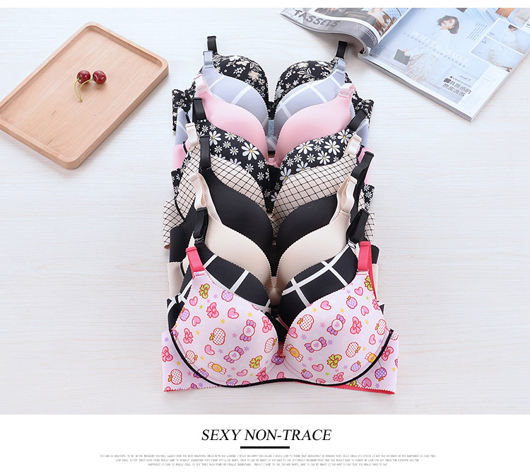 Mùa hè Thoải Mái Mỏng Mỏng Strapless Bra Ngực Nhỏ Thu Thập Thoáng Khí Cô Gái Mùa Hè Trắng Đen Nửa Cup Đồ Lót