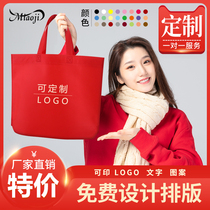 Non-woven bags customized hand-printed shopping bags canvas custom-made advertising gifts environmental protection bags printed logo customization