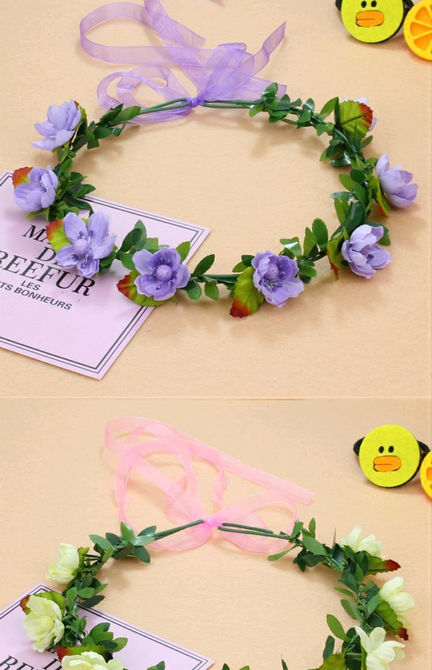 Handmade Sen nữ đẹp lãng mạn mô phỏng ảnh hoa selfie phụ kiện chụp ảnh vòng hoa vương miện vòng tóc - Phụ kiện tóc kẹp tóc hàn quốc hot trend