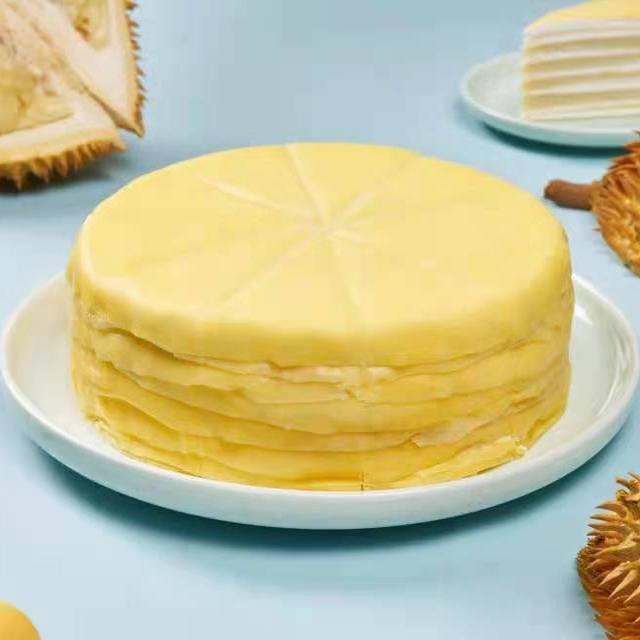 Pulio 8inch Durian Thousand-Layer Frozen Mousse Cake for Coffee Shops and Western Dessert Shops, Ready to Eat after Thawing Pulio 8inch Durian Thousand-Layer Frozen Mousse Cake for Coffee Shops and Western Dessert Shops, Ready to Eat after Thawing
