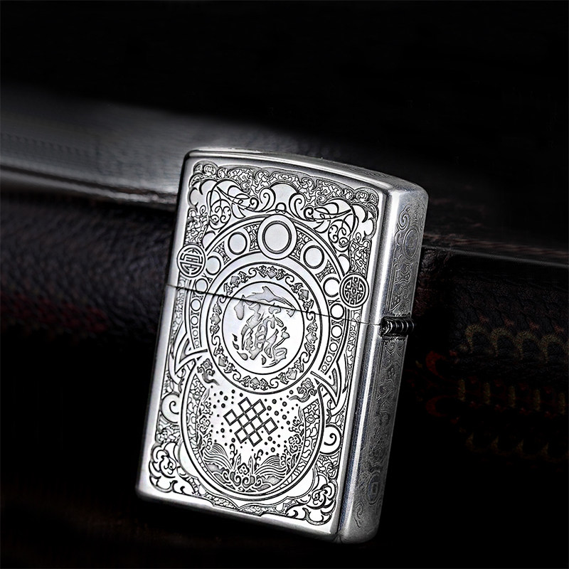 Sullo Pure Silver Lighter 925 original Loaded Limited Edition Luxury High Gear Gift Five Faces Engraving Kerosene Lighter