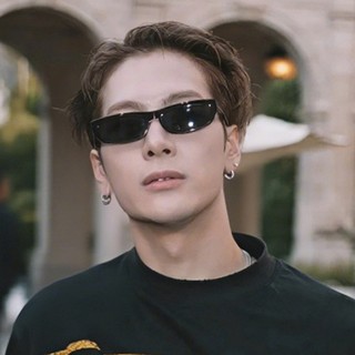 Wang Jiaer's Same Style Small Narrow Frame Cat-Eye Long Strip Sunglasses for Men and Women, Trendy, Fashionable, High-End Street Style Sunglasses