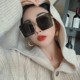 Trendy European and American Style ins Slimming Simple Long Face Glasses for Women, Stylish Large Frame Sunglasses, Retro Sunglasses for Big Faces