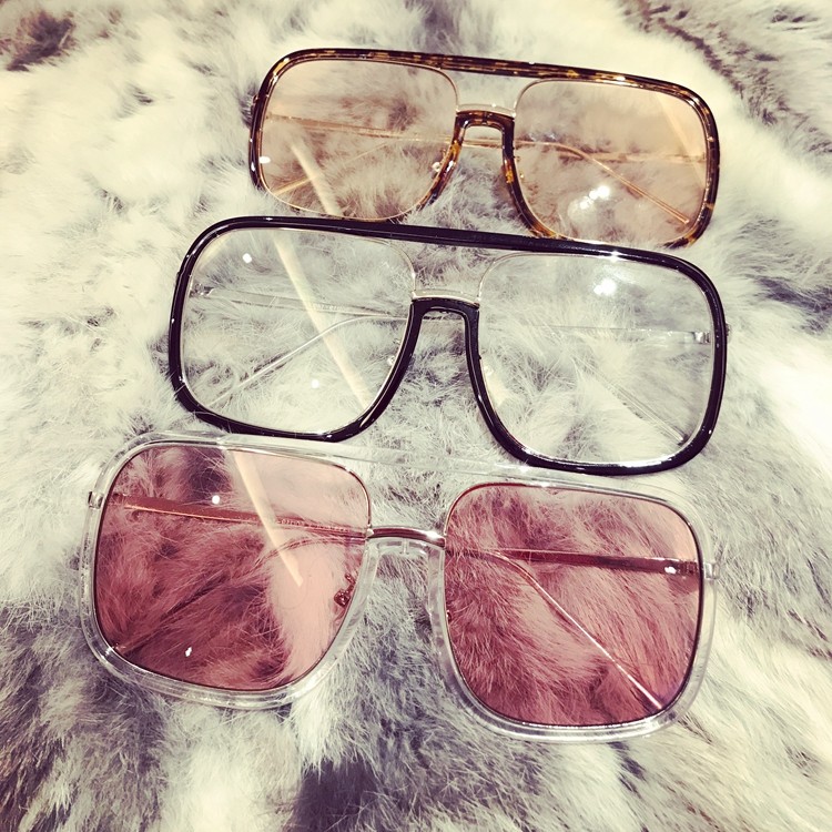 Fashionable square frame sunglasses myopia frame men's and women's net red star Big Frame glasses frame flat light frame