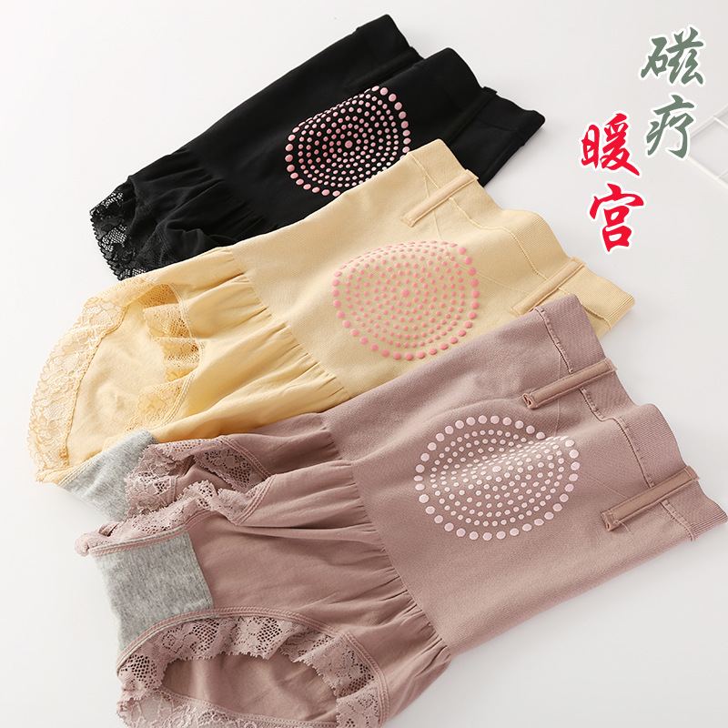 (enlarged version) Bursting Warm Palace Beauty Body Shaper Pants Sexy Lace High Waist Magnetotherapy Close-up Hip-Triangle Underpants