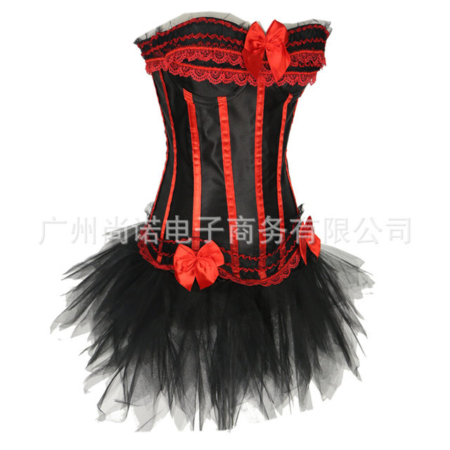 Corset ຜູ້ຜະລິດ Palace Shaping Underwear Striped Body Shaping Split Suit Puff Skirt Cup Shaping Garment