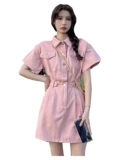 Розовая рубашка, летняя летняя одежда, платье, подходит для подростков, 2025 года