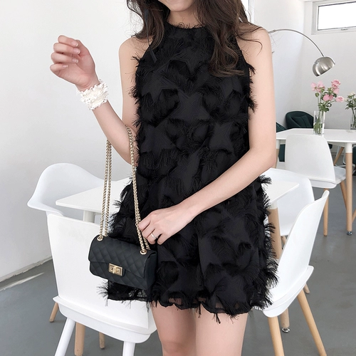 Юбка, платье, 2020, французский стиль, свободный прямой крой