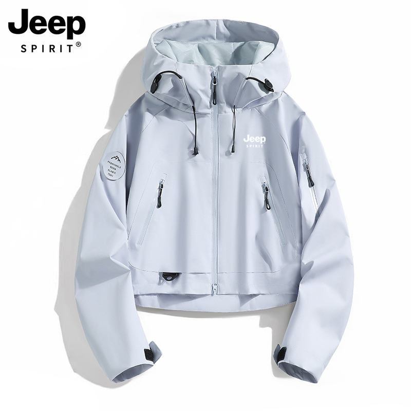 Jeep Outdoor Jacket with Hood, Short Style for Women, 2026 New Spring Windproof, Very Stylish Jacket for Petite Figures Jeep Outdoor Jacket with Hood, Short Style for Women, 2026 New Spring Windproof, Very Stylish Jacket for Petite Figures