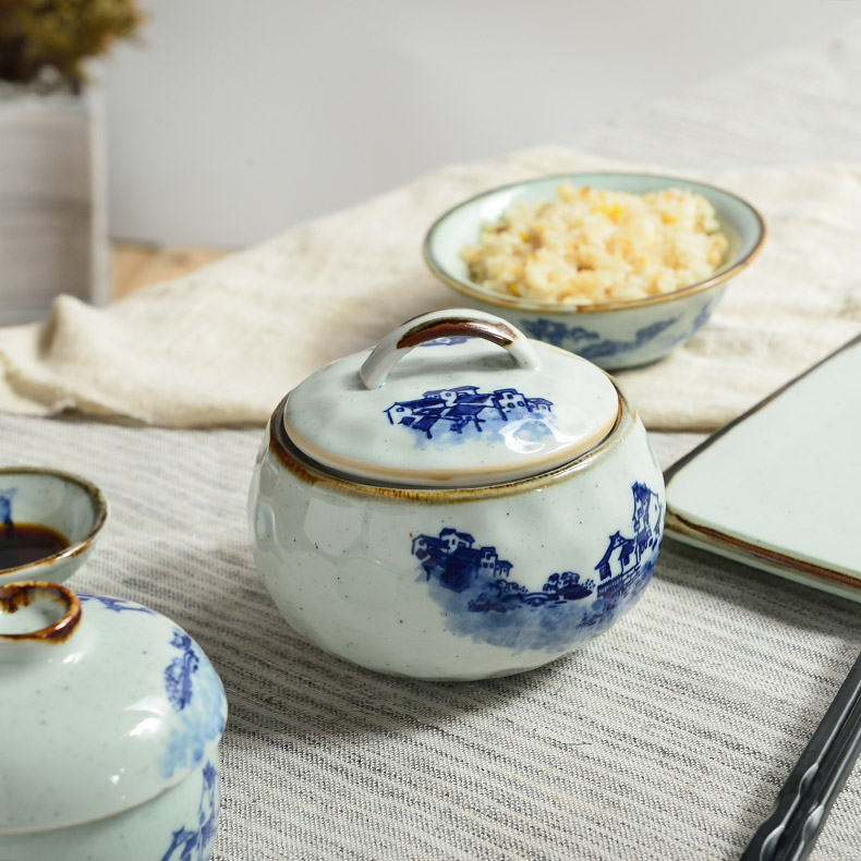 Ceramic Japanese three points with a single bird 's nest soup tureen household cup steamed egg bowl simmer method of microwave special soup bowl