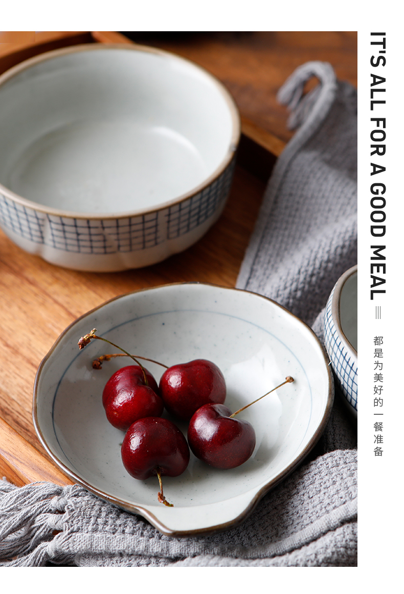 Three ceramic line series Japanese creative heart - shaped bowl ltd. household abnormity tableware move side dish bowl