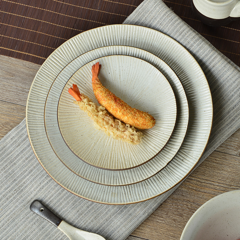 Three points ceramics elegant Chinese style MoBai creative disk shallow dish dish glazed tableware of western food steak