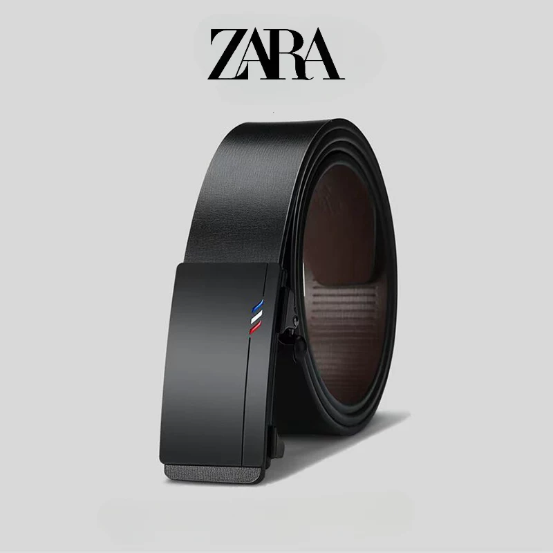 Пояс ZARA, модная пряжка, мужские универсальные брюки, натуральная кожа