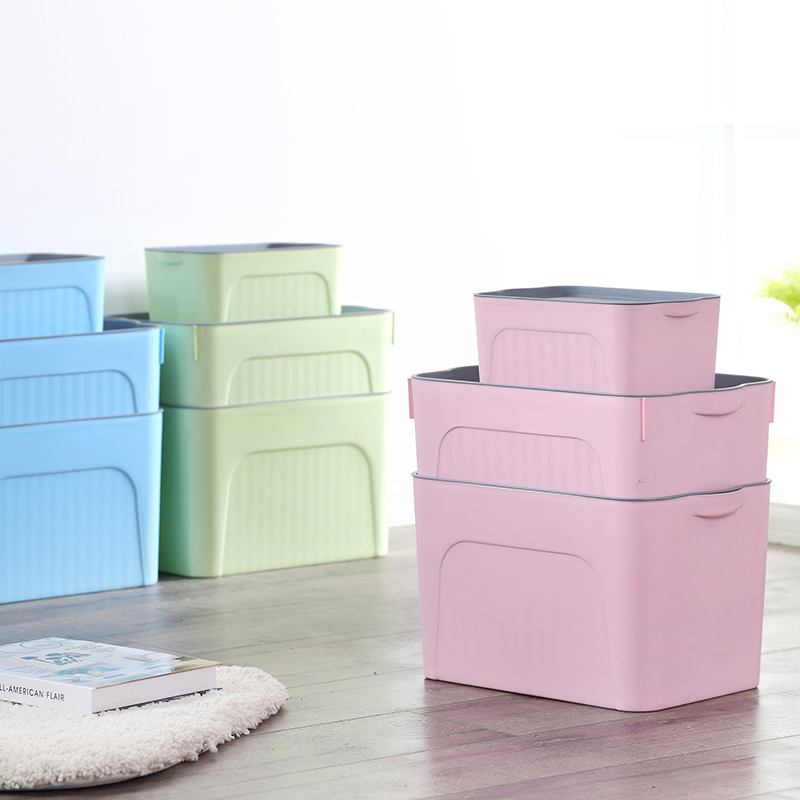 Storage box Plastic finishing box Clothing storage box Wardrobe storage box Desktop finishing box Large, medium and small 3-piece set