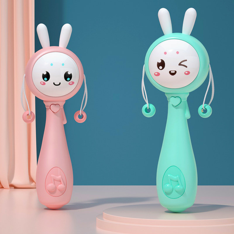 Baby Dial Wave Drum Can Nibble With Solid Teeth Instrumental Wave Drum 3-6 Three 4 Months Newborns Baby Music Tug Bell Toy