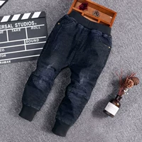 Quần jean bé trai Mùa xuân và mùa thu quần trẻ em Quần đơn mùa thu và mùa đông cộng với quần denim dày cho trẻ em - Khác áo khoác trẻ em nữ