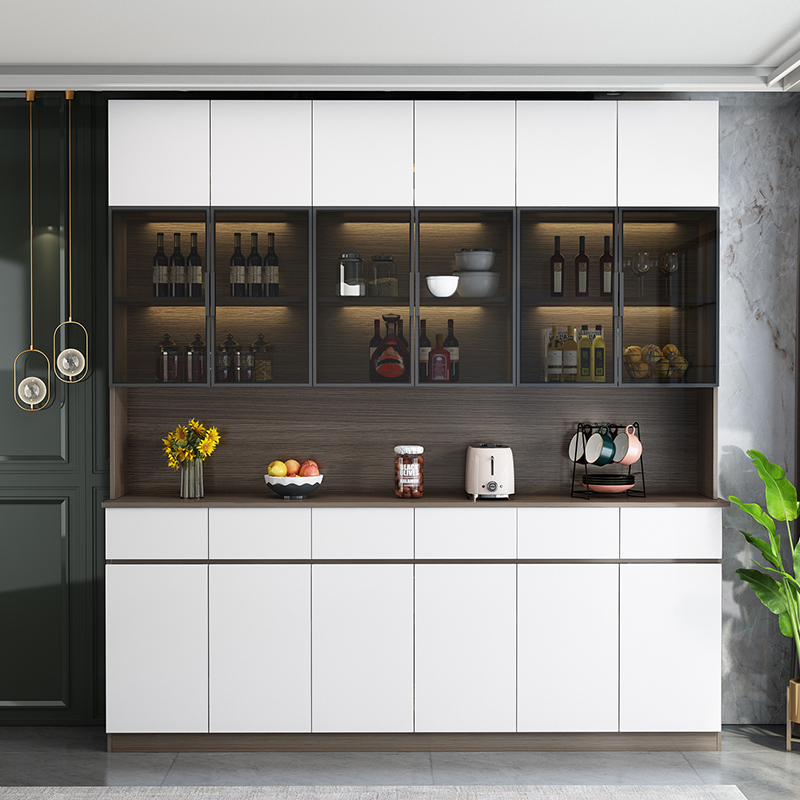 Solid Wood Sideboard, Italian-Style Light Luxury Wine Cabinet, Integrated Wall-Mounted Home Tea Cabinet, Modern Minimalist Living Room Storage Cabinet Solid Wood Sideboard, Italian-Style Light Luxury Wine Cabinet, Integrated Wall-Mounted Home Tea Cabinet, Modern Minimalist Living Room Storage Cabinet