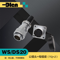 DLEN aviation plug and socket WS DS20-2345679J10K12P15 core male and female connector square seat TQ Z
