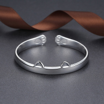 Silver bracelet female sterling silver 999 foot silver Korean version of simple student Joker Bracelet to send girlfriend simple bracelet Mothers Day