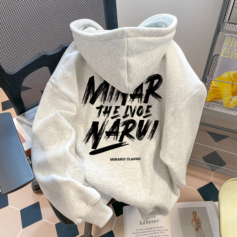 Oversized American High Street Retro Heavyweight Sweatshirt for Men and Women, Loose and Lazy Style, Autumn and Winter Fleece-Lined Hooded Jacket, Trendy Oversized American High Street Retro Heavyweight Sweatshirt for Men and Women, Loose and Lazy Style, Autumn and Winter Fleece-Lined Hooded Jacket, Trendy