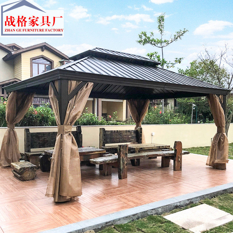 Outdoor gazebo outdoor home courtyard garden tatami terrace design roof simple aluminum alloy pavilion wooden house