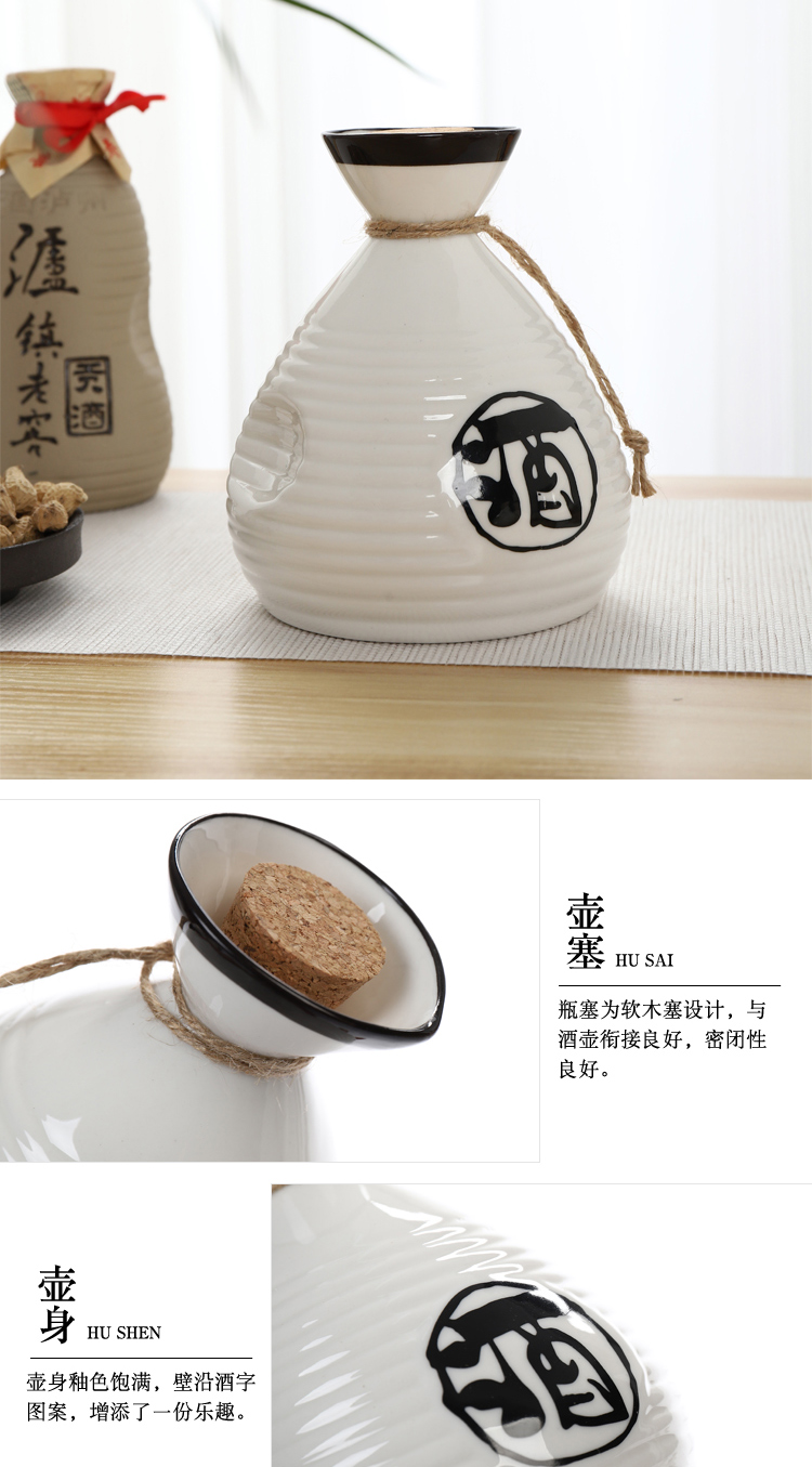 Bộ rượu bằng gốm đặt theo phong cách Nhật Bản - Rượu vang ly rượu vang thuỷ tinh