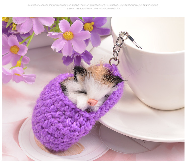 Sleeping Cat Keychain