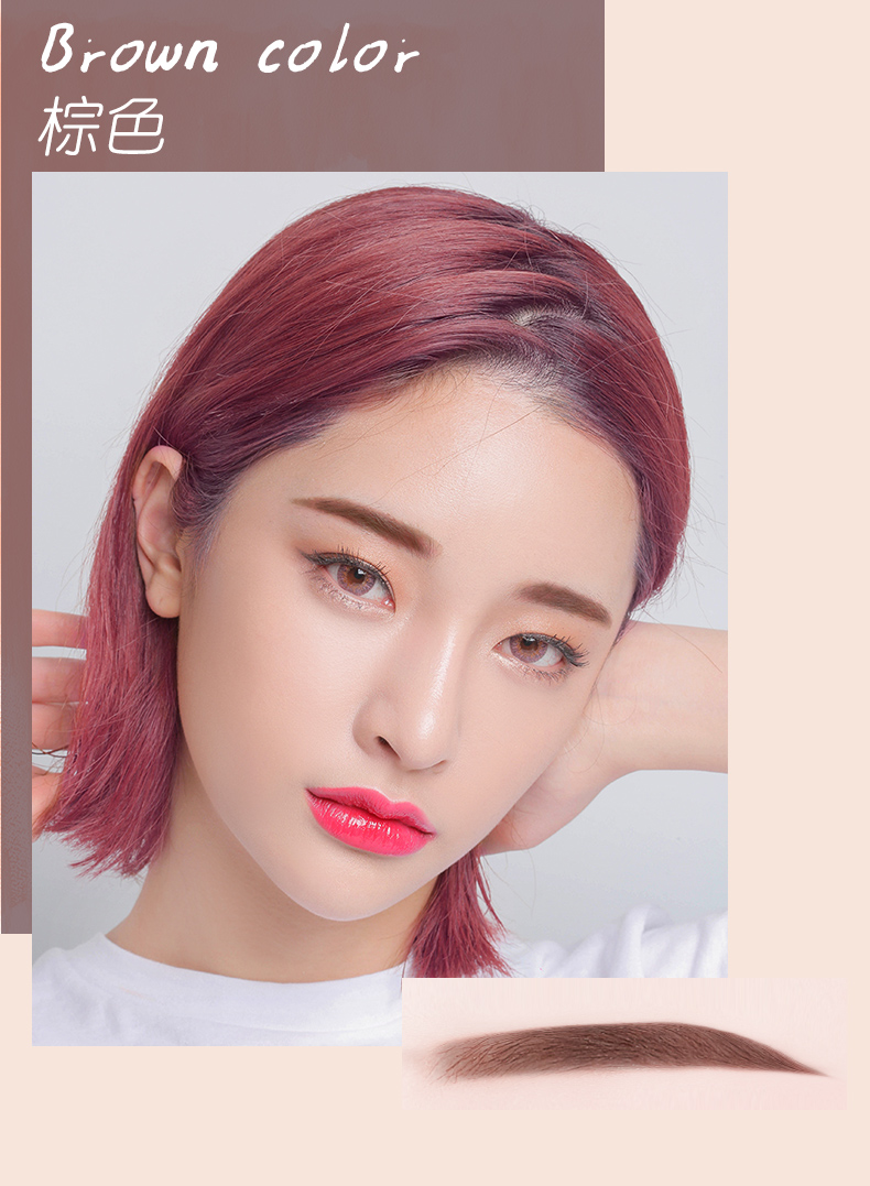 Chọn bút chì lông mày lưới màu đỏ nữ không thấm nước và không thấm mồ hôi không đánh dấu lâu dài lông mày bàn chải lông mày tạo tác chính hãng cho người mới bắt đầu - Bút chì lông mày / Bột / Stick bột kẻ mày