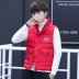 Mùa đông đôi nam nữ xuống vest cotton dày nam thanh niên hoang dã nam nữ áo vest ngắn xu hướng Hàn Quốc