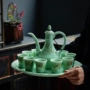 Rượu vang mới đặt Celadon bình đựng rượu truyền thống hộ gia đình Trung Quốc hầm rượu nhỏ ly rượu vang trắng rượu vang vàng - Rượu vang ly rượu vang cao cấp