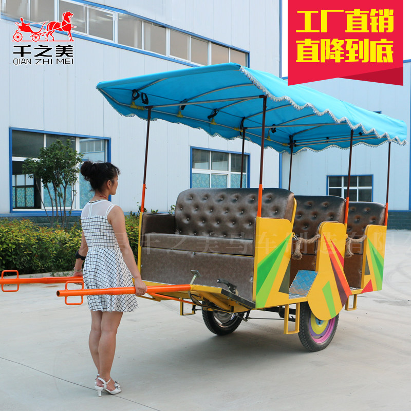 New Pint Scenic Spot Customized three-row sightseeing carriage Painted Inflatable Wheel Featured Wheels Tourist Sightseeing Passenger tool