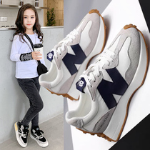 Girls sports shoes 2021 Spring and Autumn new small waist shoes Agan shoes Childrens casual shoes Womens Big children shoes