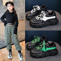 Girls sports shoes autumn 2021 new black breathable Joker casual shoes in the big boy father shoes womens tide