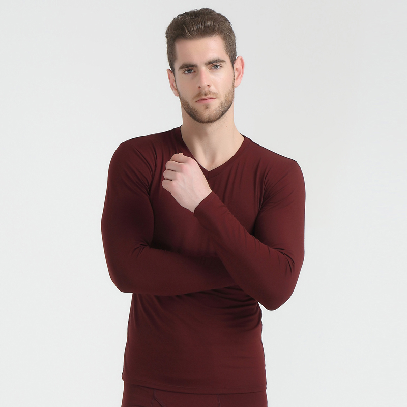 Xuezhu Underwear New Cotton Modal V-Neck Solid Color Slim Fit Autumn Clothes and Pants Thin Men's Thermal Set 17211