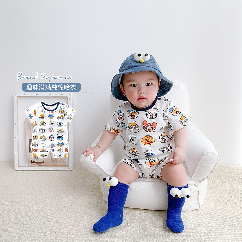 sarakidss summer baby clothes newborns summer clothing thin bag fart dress with baby pure cotton conjoined cloths