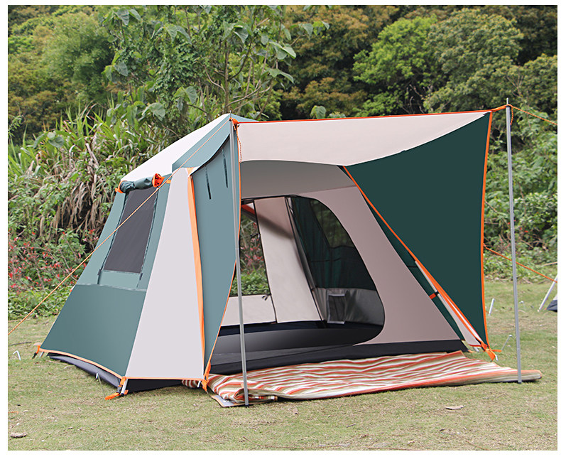 Outdoor tent camping thickened rainstorm automatic quick opening 3-4 people one room one hall self-driving aluminum alloy