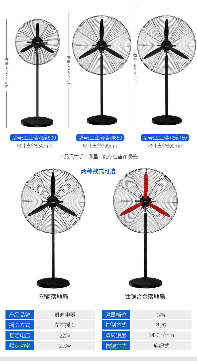 Quạt điện công nghiệp mạnh mẽ quạt tường công suất lớn không khí lớn treo tường nhà máy sản xuất quạt thương mại quạt đứng - Quạt điện quạt điều hòa kangaroo kg50f64
