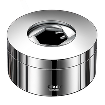 304 stainless steel ashtray office anti-ash fly with cover home living room high-end atmospheric upper-grade rotary type