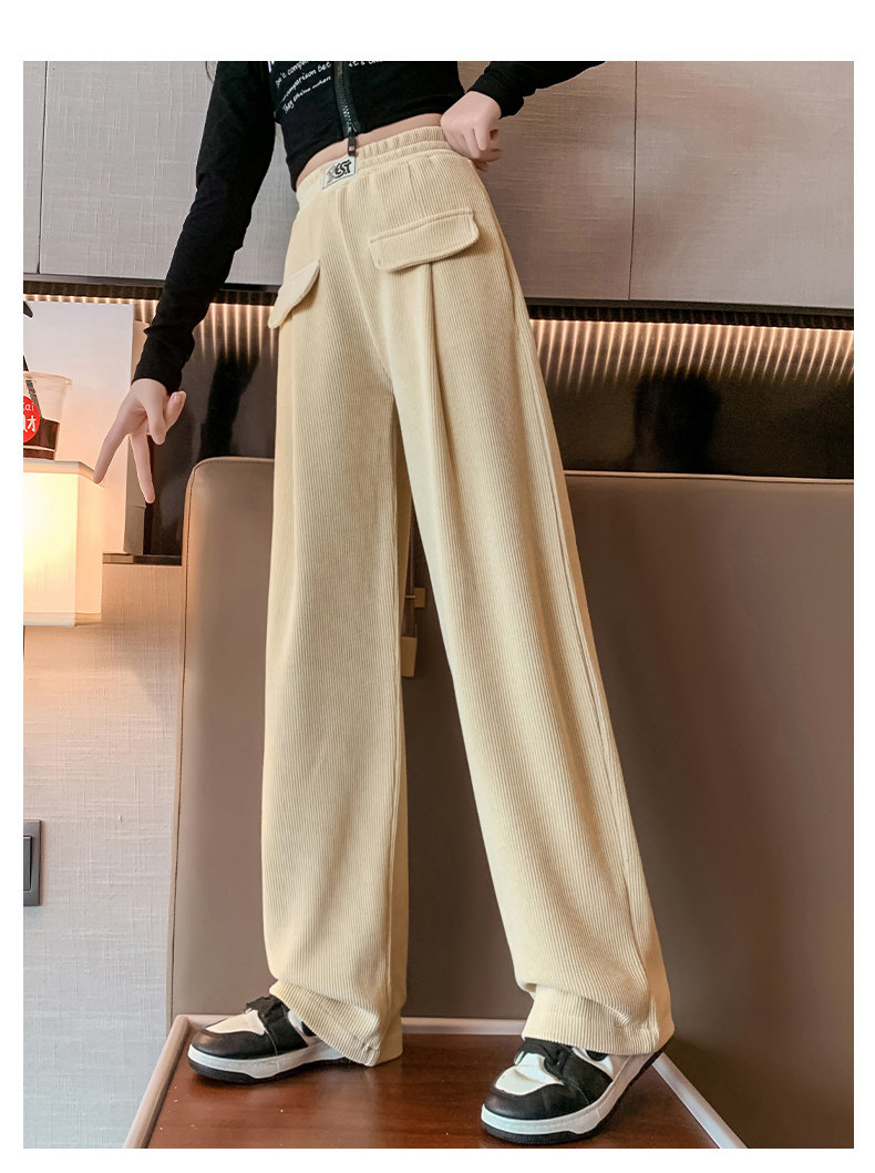 Осенние детские штаны, коллекция 2023, подходят для подростков, свободный прямой крой Kaida 