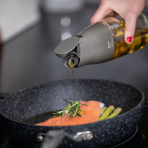 Manshi slow zuutii oil pot glass oil bottle oil tank gravity open lid automatic kitchen leak proof vinegar bottle