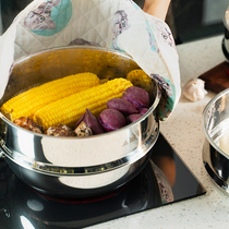 Man food slow language 304 stainless steel steamer steamer steamer steamer steamer home thickened steamed buns 28cm32cm