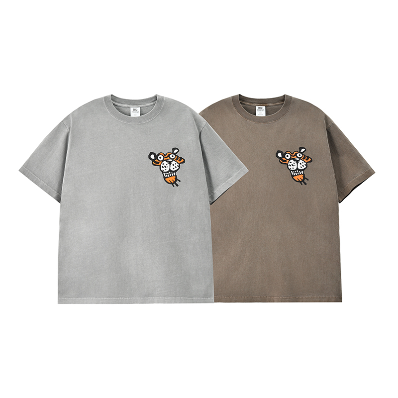 Soulgoods T-Shaped Tiger Head Print Logo Short-Sleeved T-Shirt Soulgoods T-Shaped Tiger Head Print Logo Short-Sleeved T-Shirt