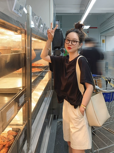 Хлопковая летняя тонкая футболка, оверсайз, коллекция 2021, короткий рукав