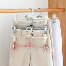Household incognito pants rack Pants clip hanger JK skirt clip Hanfu clip put fried pleated strong drying underwear pants hang