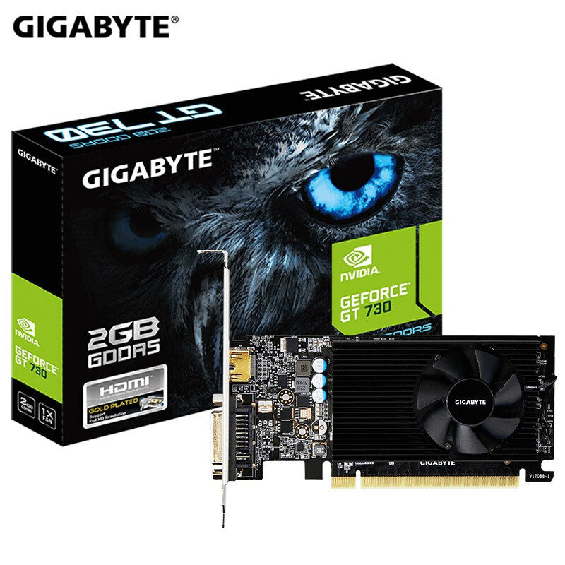 Technology Cargia GT730 2G D5 HDMI graphics card ITX half-high knife card 2K bright machine card supports small host shell LOL brand new